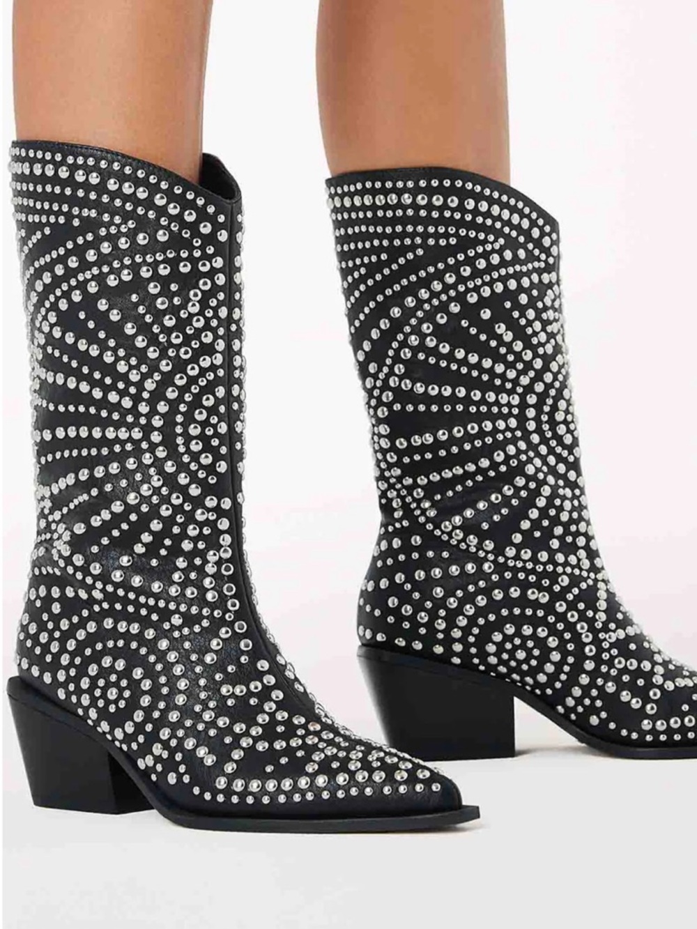 Billini Yori Black Studded Western Boots